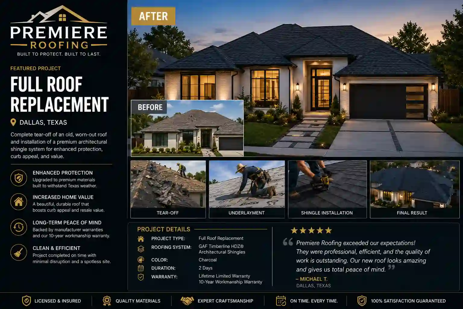 Golden geometric rooftop shapes on a dark luxury background